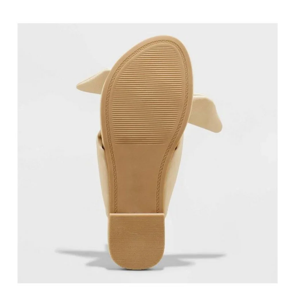 Women's Adley Bow Flip Flop Sandals - A New Day™ Cream - Picture 4 of 4